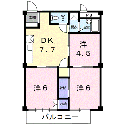 Planta 3DK de グリーンハイツＫＯＴＯ