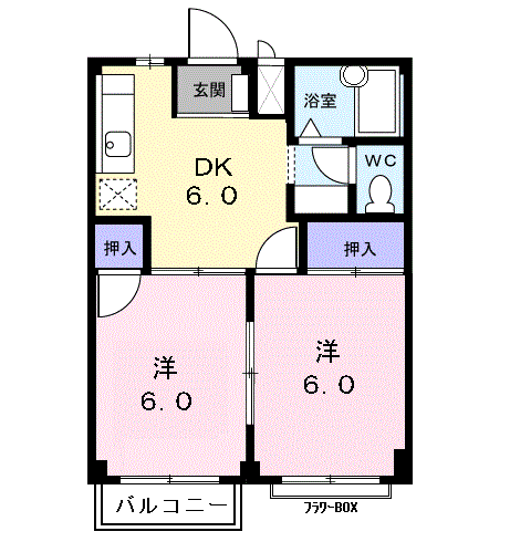 Planta 2DK de エルディム法華