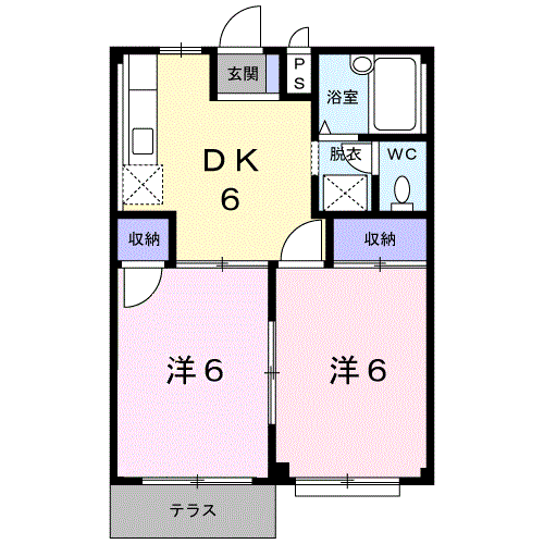 Planta 2DK de コーポラス栄