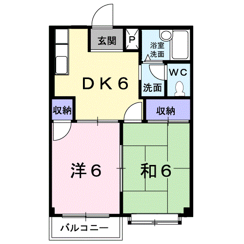 Planta 2DK de エルディム秀和