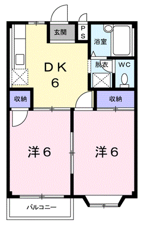 Planta 2DK de エルディム東幸Ａ