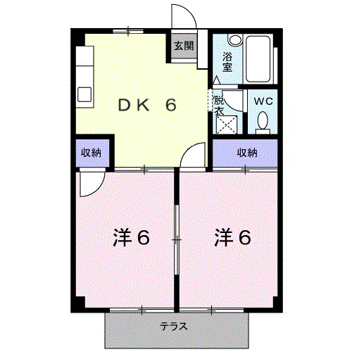 Planta 2DK de パークシティＢ