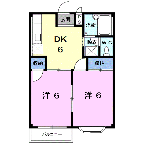 Planta 2DK de エルディム泉