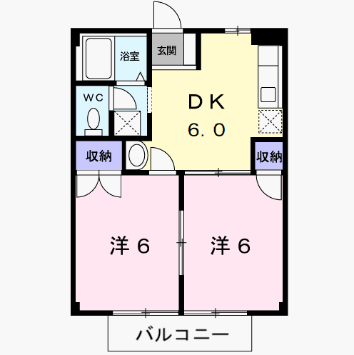 Planta 2DK de パレスＮＴ－Ｂ