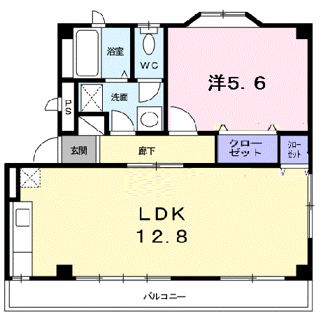 Planta 1LDK de ファミールＫ