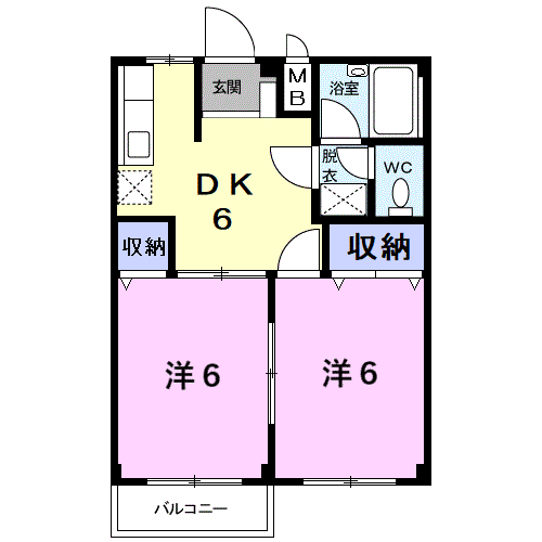 Planta 2DK de レジデンス住吉