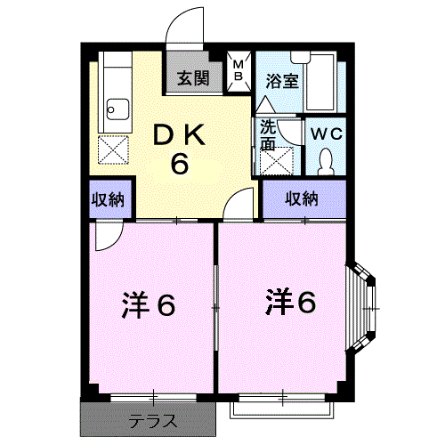 Planta 2DK de エルディム鈴鷺Ａ