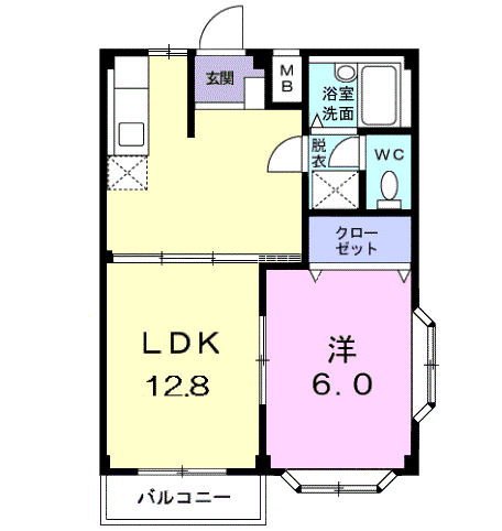 Planta 1LDK de エルディム東陽Ⅰ