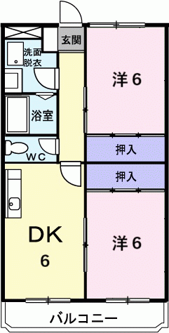 Planta 2DK de アピタシオンモアージュ
