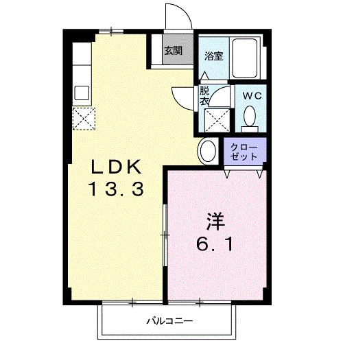 Planta 1LDK de アクティブＪＵＮ