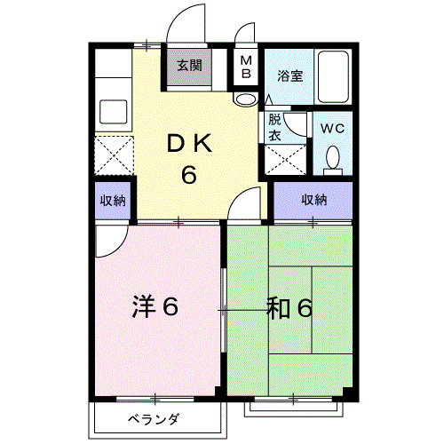 Planta do apartamento 2DK — エクセル三崎