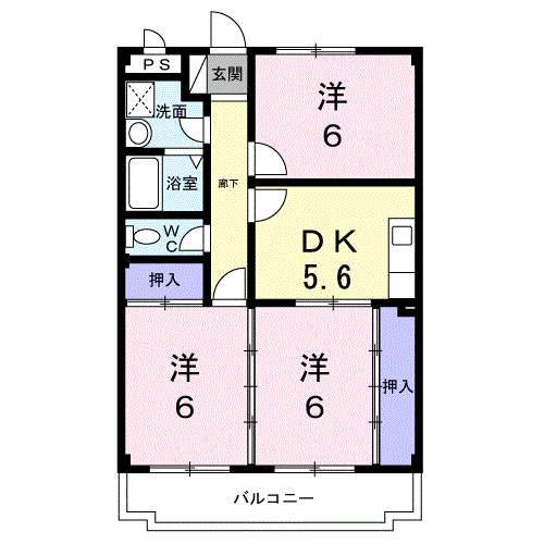 Planta 3DK de アヴォワール雅