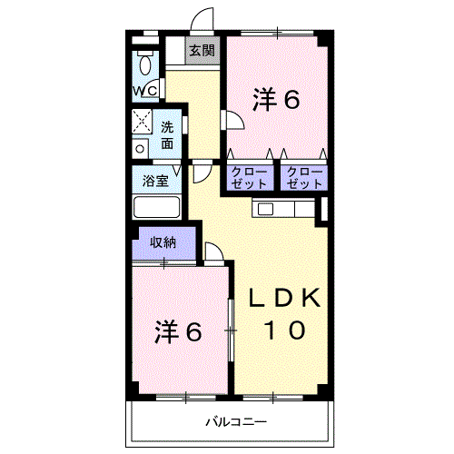 Planta 2LDK de ラ・フォーレ公園通Ａ