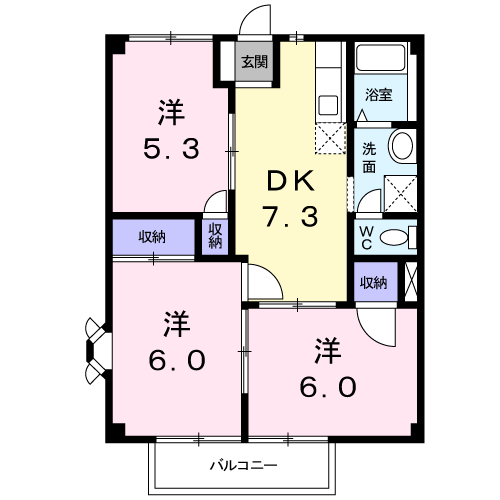 Planta 3DK de ニューシティ７