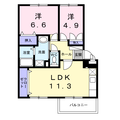 Planta 2LDK de ライブタウン多加木