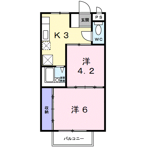 Planta 2K de コーポみやびＡ