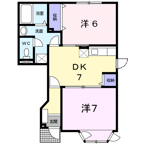 Planta 2DK de ハイムＬｏｎｇＢｅｌｌ