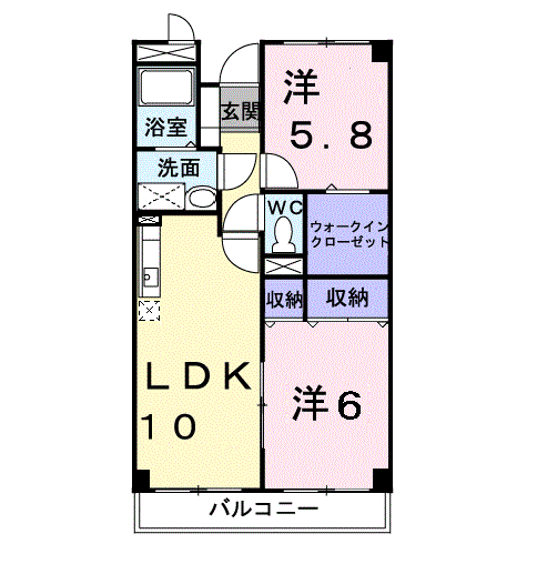 Planta 2LDK de コートピアＣ
