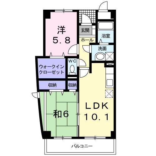 Planta 2LDK de コートピアＣ