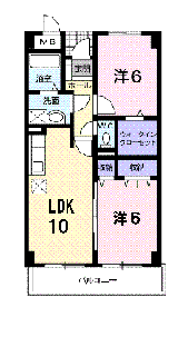 Planta 2LDK de グランドゥールＨ