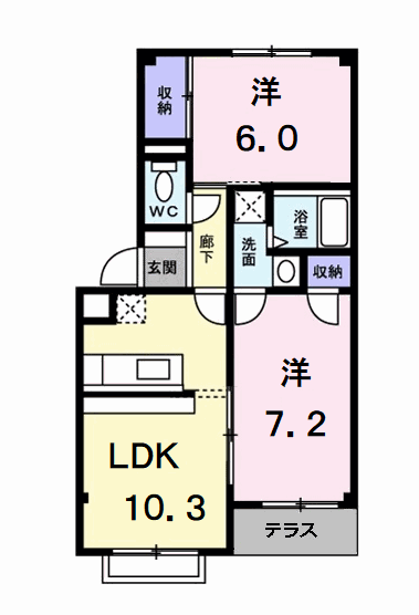 Planta 2LDK de ノーヴァ21