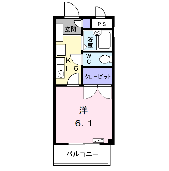 Planta 1K de アメニティ名駅