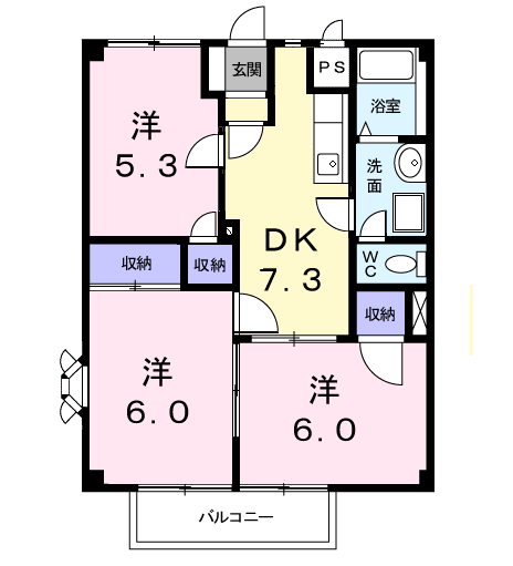 Planta 3DK de リリーハイム