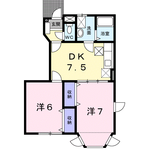 Planta 2DK de メゾン日進Ａ
