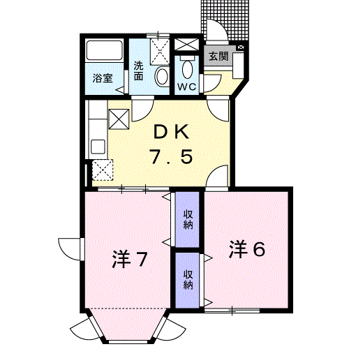 Planta 2DK de メゾン日進Ａ
