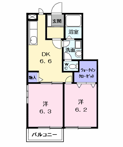Planta 2DK de サンガーデンＭ