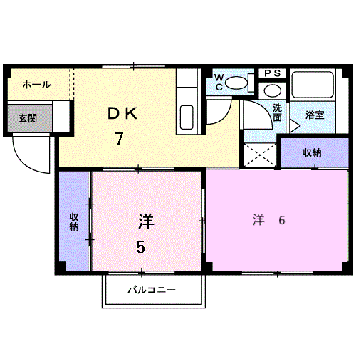 Planta 2DK de アメニティタウン高洲
