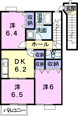 Planta 3DK de オーブリー高山Ｂ