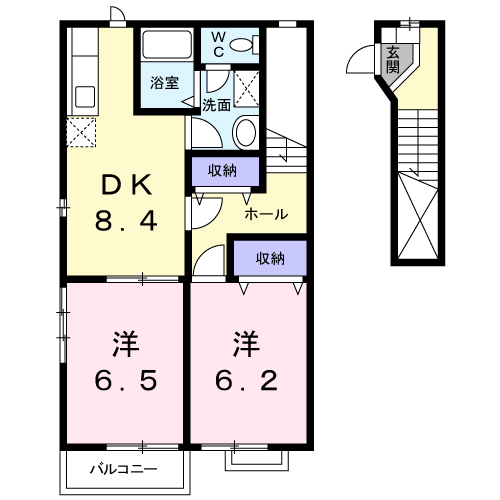 Planta 2DK de シャルマン雅Ｂ