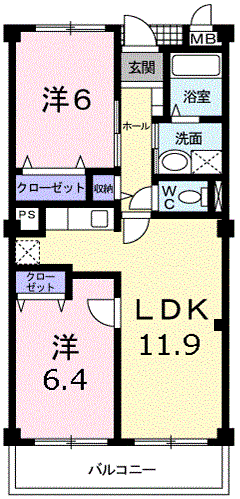 Planta 2LDK de グラディオ１０