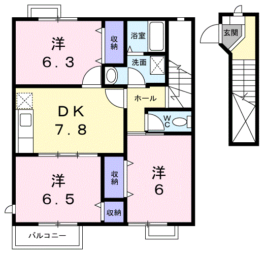 Planta 3DK de アヴァンガーデンⅢ