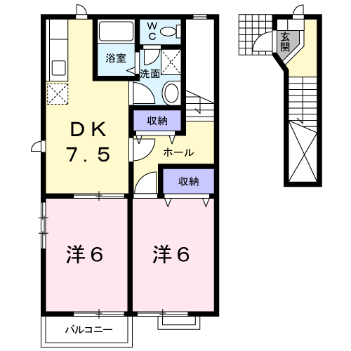 Planta 2DK de スカイハイム