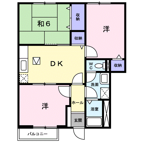 Planta 3DK de リヴィエールフジ