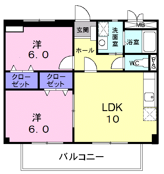 Planta 2LDK de シャルマン篠木