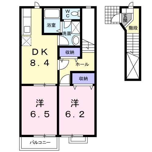 Planta 2DK de エントピア名和北Ｃ