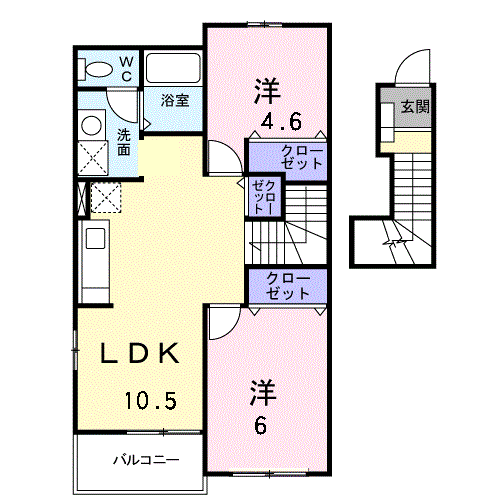 Planta 2LDK de フレッシュ　プラム
