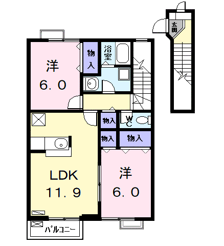 Planta 2LDK de グリーンパークＭ