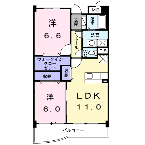 Planta 2LDK de ラフィネタウン丸山東