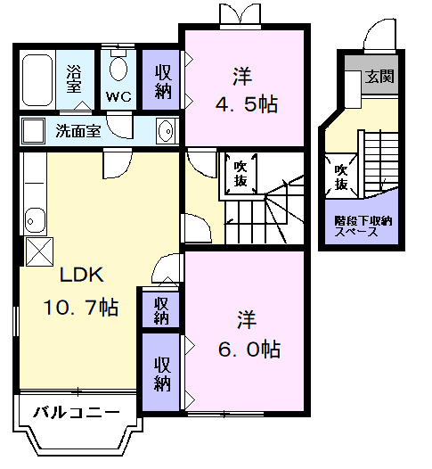 Planta 2LDK de メゾンジュネス