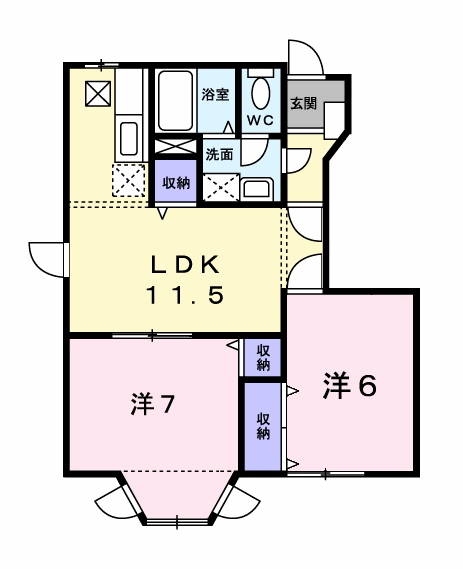 Planta 2LDK de Ａｒｋ　Ｈｉｌｌｓ　壱番館