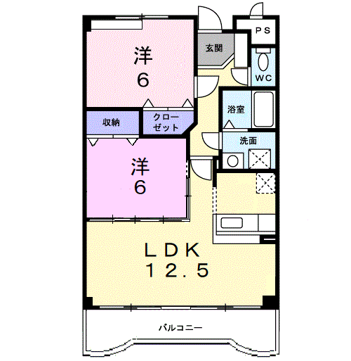 Planta 2LDK de セルフィ・Ｔ