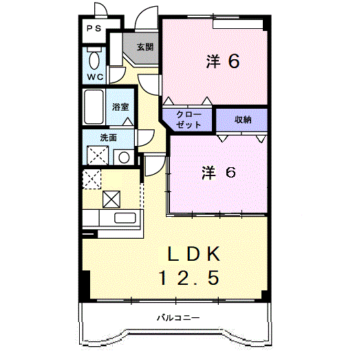 Planta 2LDK de セルフィ・Ｔ