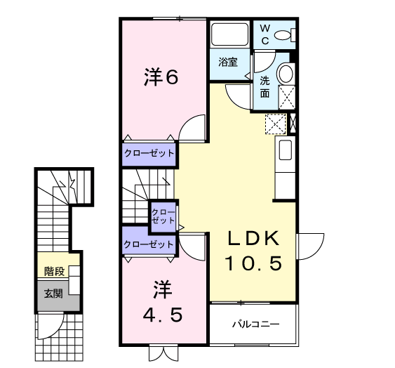 Planta 2LDK de クレストール ピュア