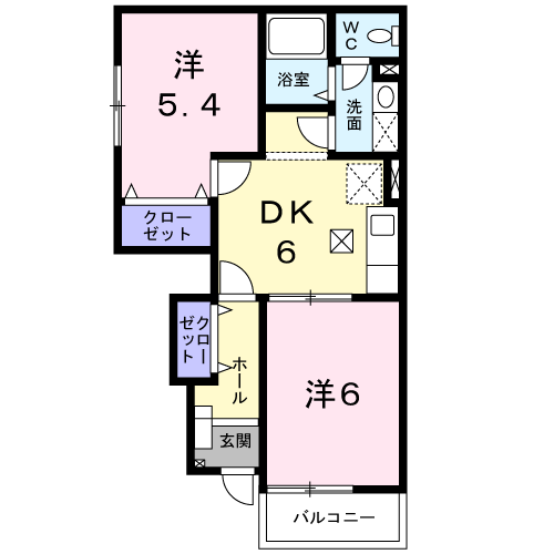Planta 2DK de エスポアール・Ｋ