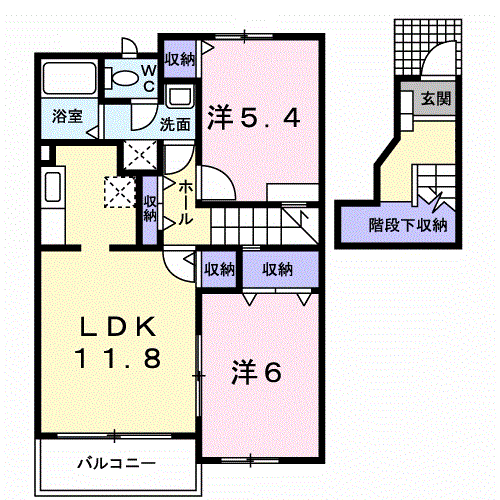 Planta 2LDK de アメニティー神野