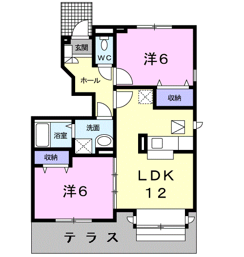 Planta 2LDK de メゾン・アラモードⅡ